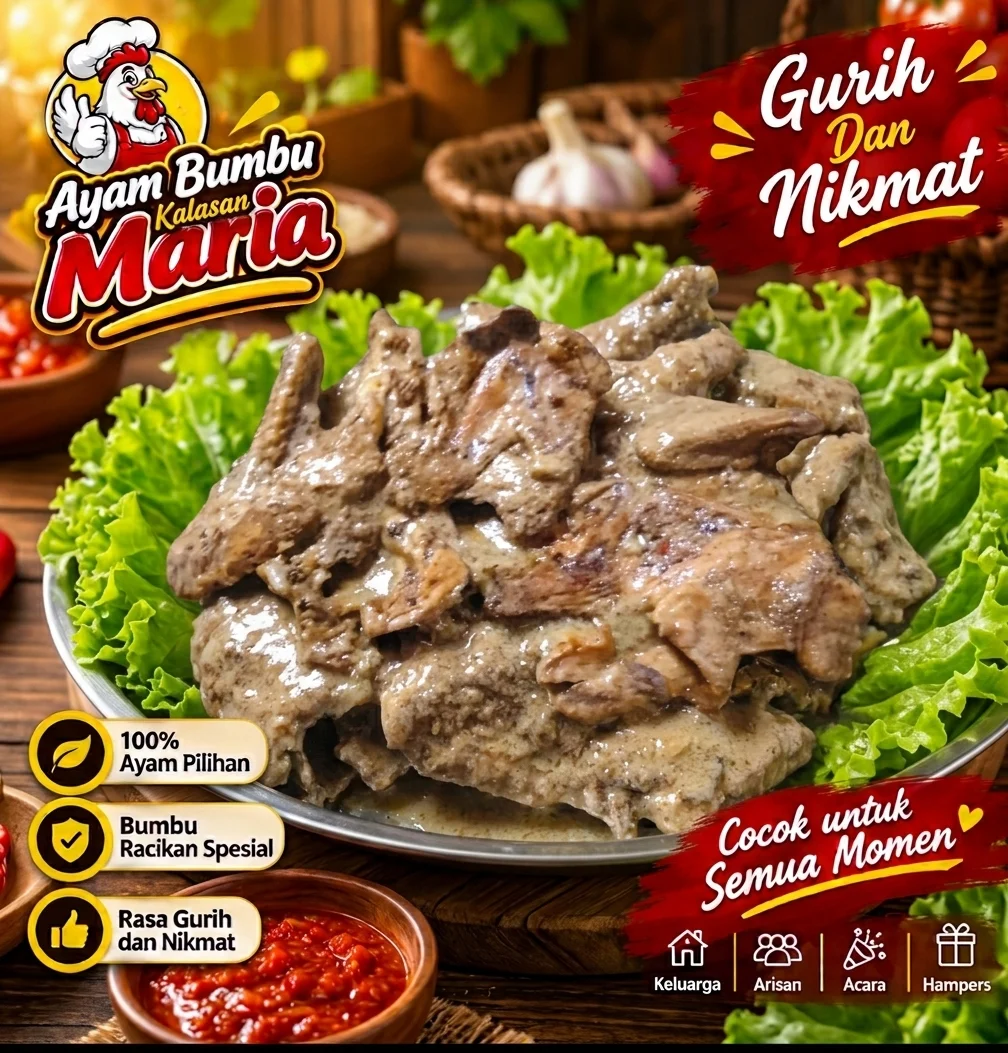 Ayam Bumbu Kalasan Maria - resep klasik Kalasan dengan bumbu racikan spesial, gurih dan nikmat